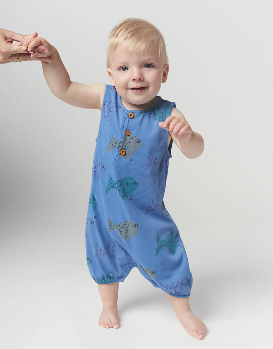 Multicolor Fish All Over Playsuit