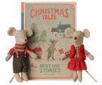 Christmas twin mice, Little sister and brother in book