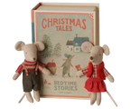Christmas twin mice, Little sister and brother in book