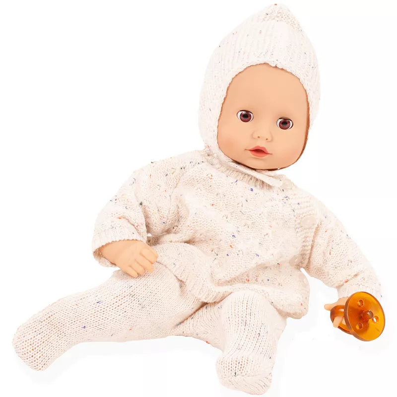 Muffin Baby Cozy Knits- 13" Baby Doll without Hair and Brown Sleeping Eyes