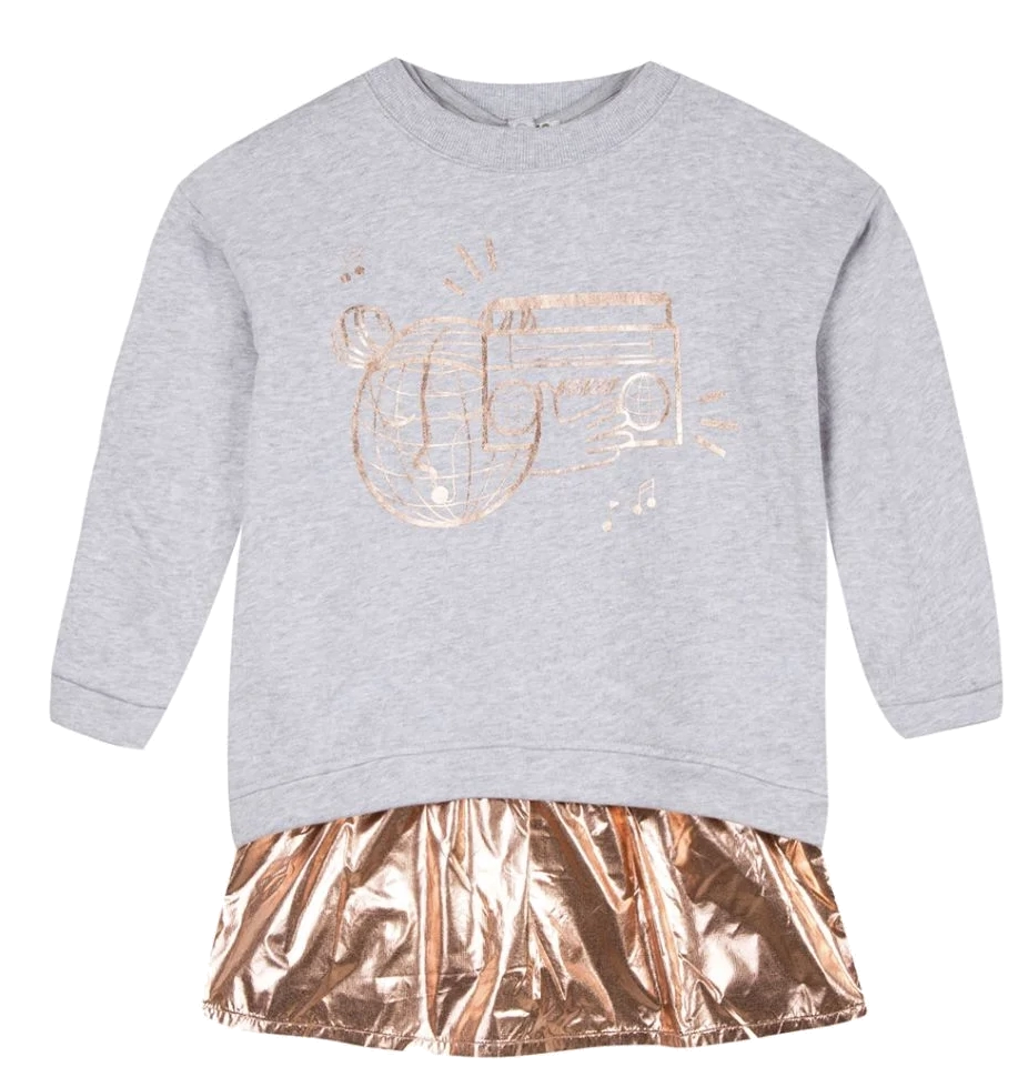 Boombox T-Shirt Dress & Sweater (2-In-1)