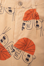 All Over Hermit Crab Printed Woven Bermuda Shorts
