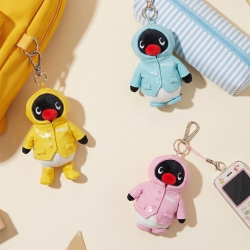 Pingu Raincoat Plush Keychain