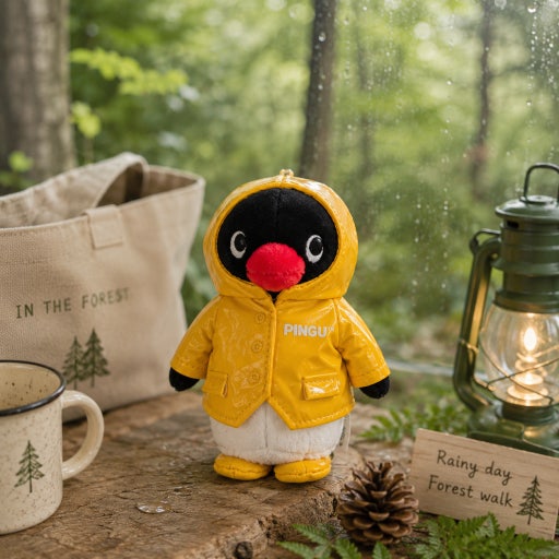 Pingu Raincoat Plush Keychain