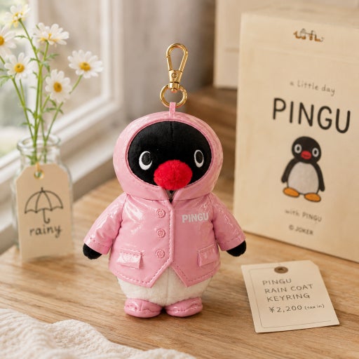 Pingu Raincoat Plush Keychain