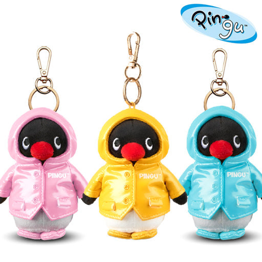 Pingu Raincoat Plush Keychain