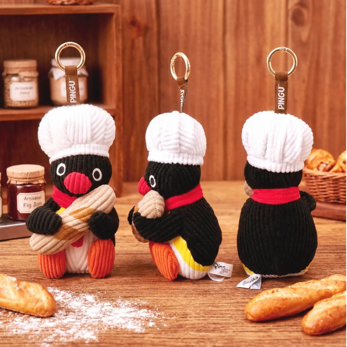 K-Wonderland - Official Pingu Baguette Bakery Plush Bag Charm 10cm