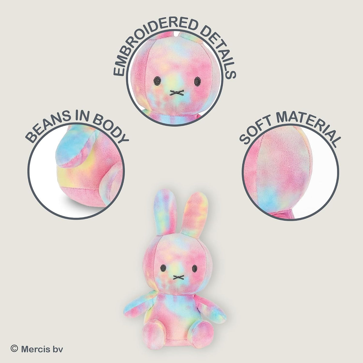 Tie Dye Miffy Plush 8"