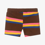 Brown Organic Cotton Stripe Sweatshorts