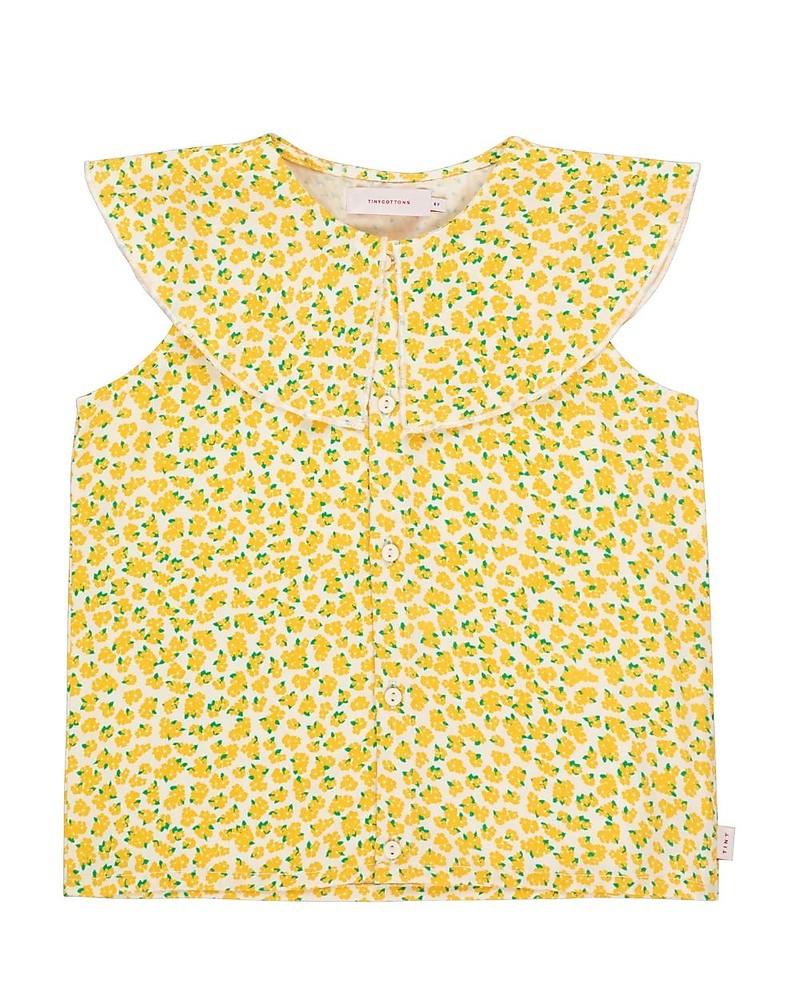 Oleander Blouse with Collar - Light Cream/Yellow