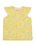 Oleander Blouse with Collar - Light Cream/Yellow