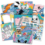 Fashion Angels Disney Stitch Color & Collage Design Set - 15 Colorable Lilo and Stitch Posters - Add Your Own Designs with 7 Included Sticker Sheets - Ages 8 and Up