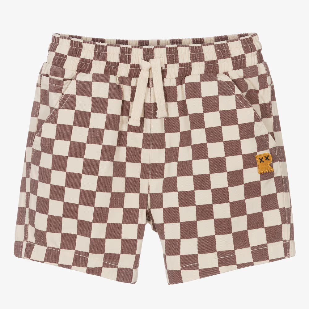 Wine Checked Shorts