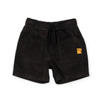 Black Washed Cord Shorts
