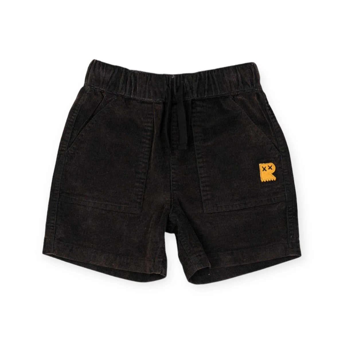 Black Washed Cord Shorts