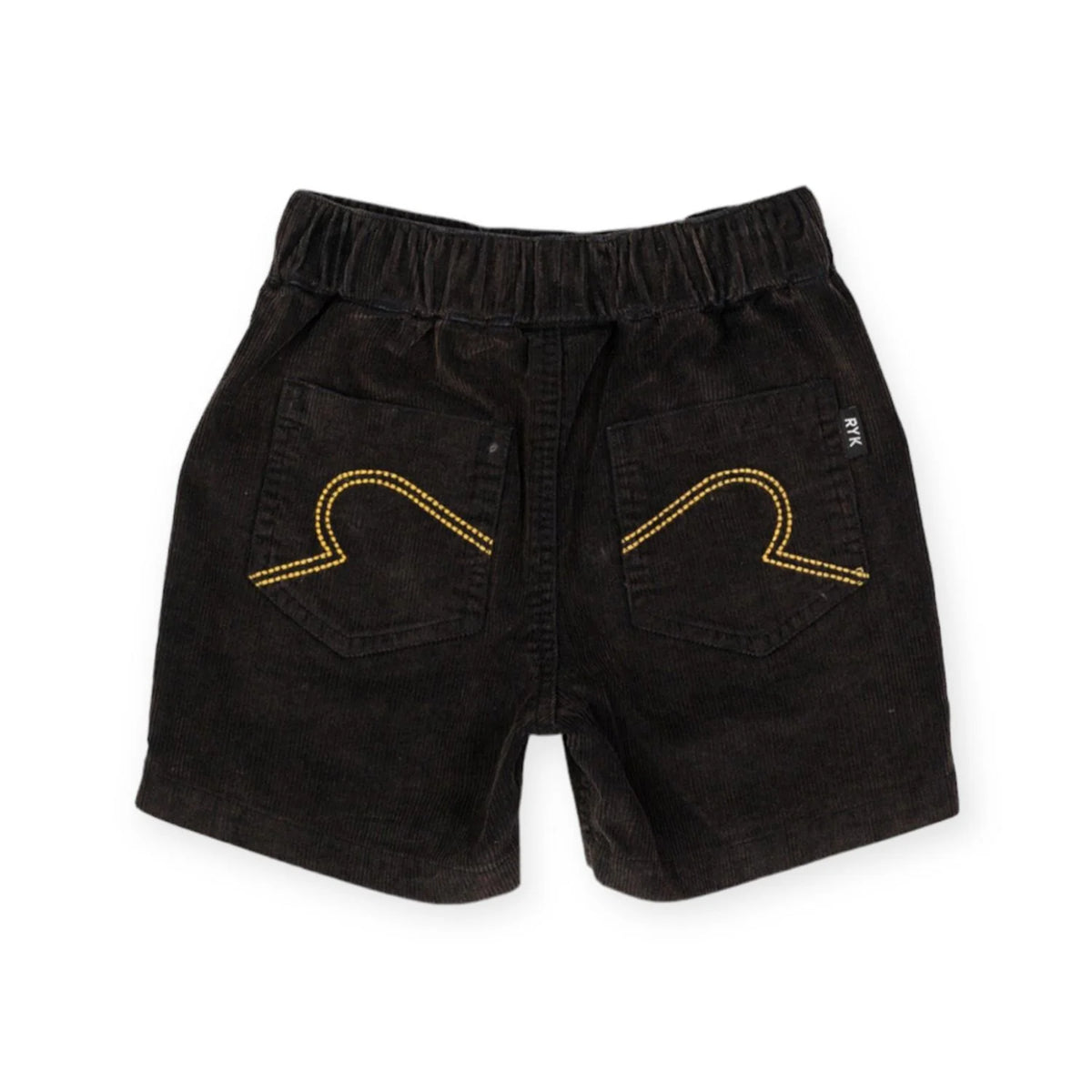 Black Washed Cord Shorts