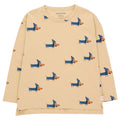 Dogs Tee Taupe/Indigo