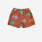 Multicolor Fish All Over Woven Shorts