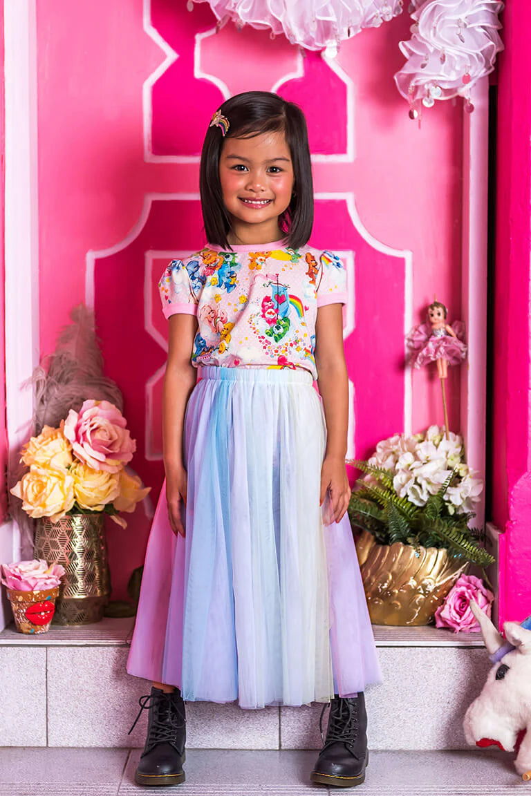 Care Bears Multicolor Tulle Midi Skirt