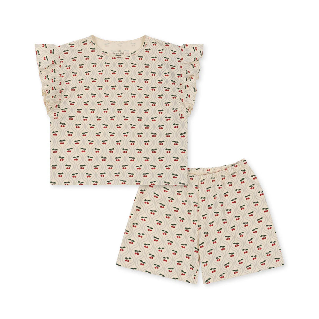 Cherry Motif Lin Frill Set