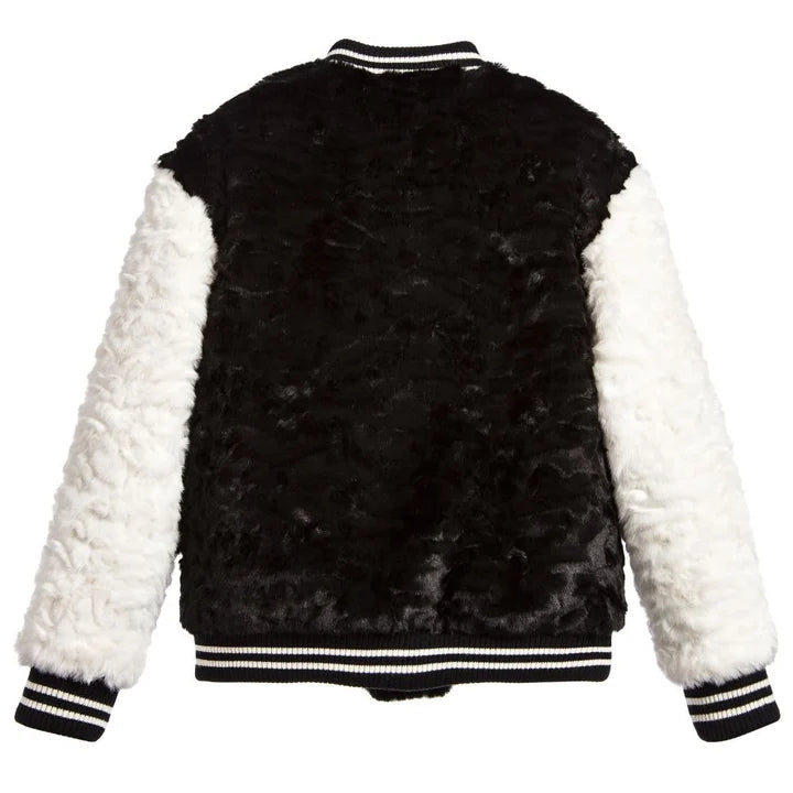 Marc Jacobs Black Fuzzy Varsity Jacket
