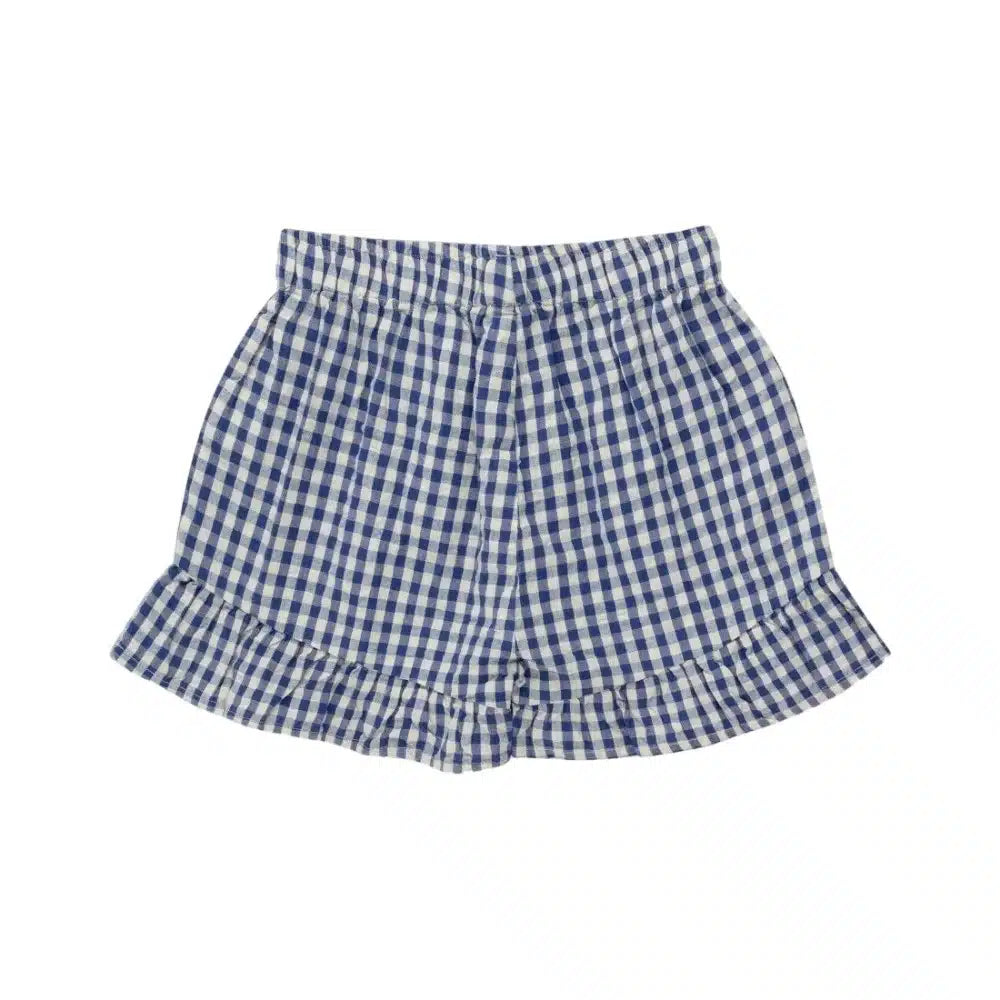 Vichy Frills Shorts - Light cream/Ultramarine