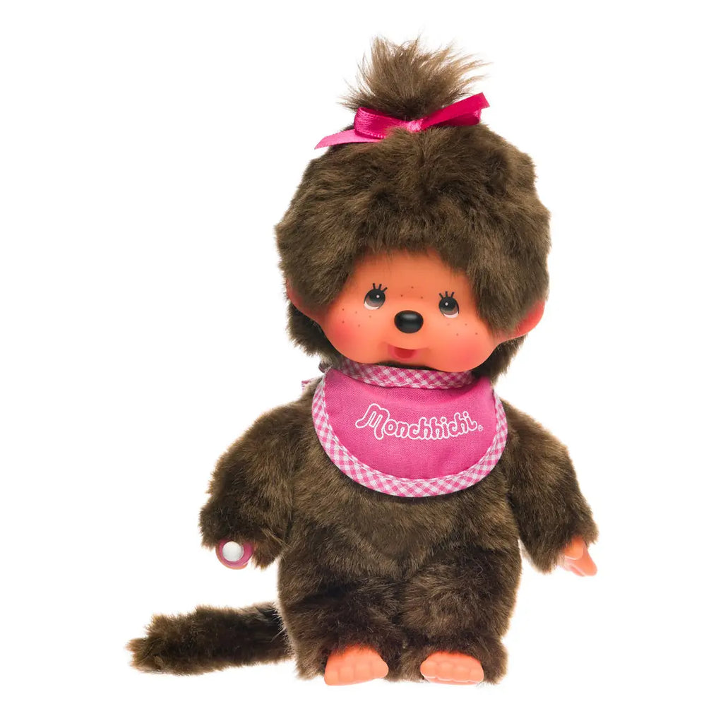 Monchhichi Standard Girl with pink bib