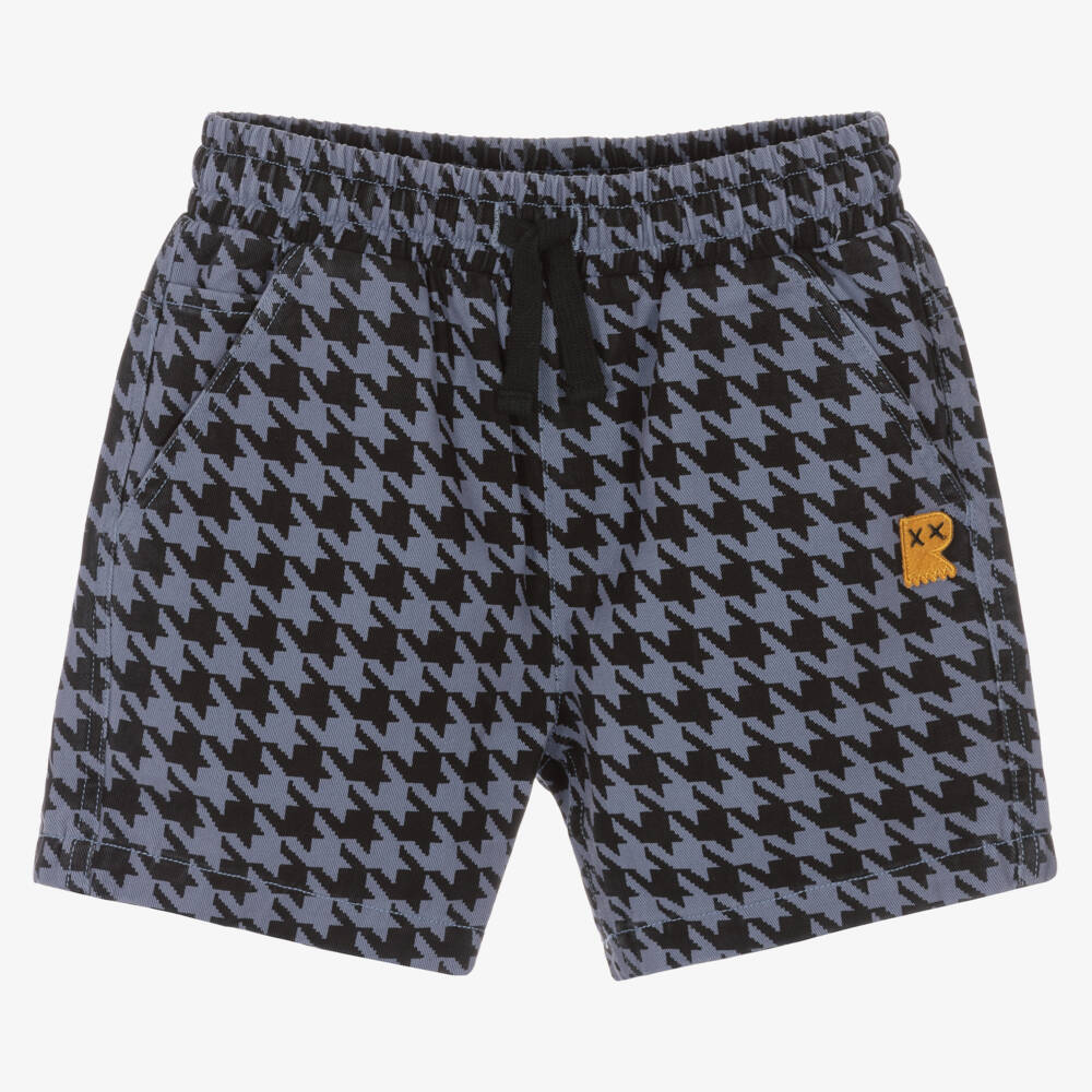 Navy Houndstooth Shorts