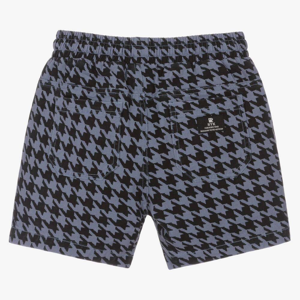 Navy Houndstooth Shorts