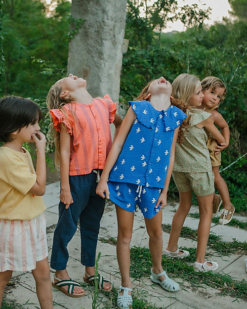 Birds Blouse - Ultramarine/Light Cream